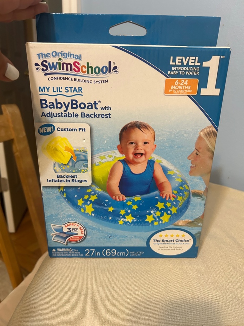 My Lil' Star BabyBoat Adjustable Backrest - Blue/Yellow